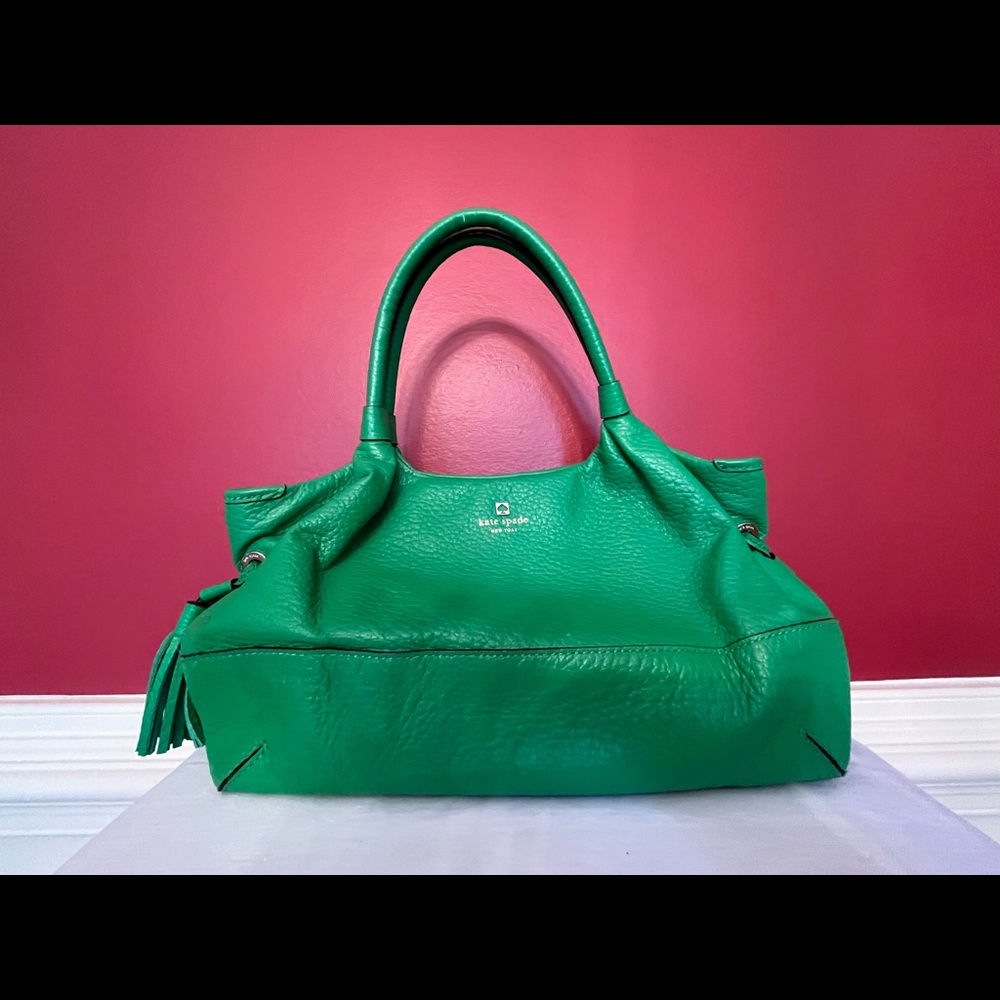 Kate Spade green leather shoulder bag